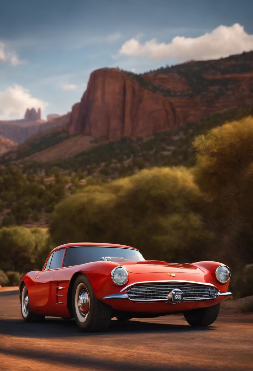 Turn the car from the picture into a standard from the movie Pixar Cars