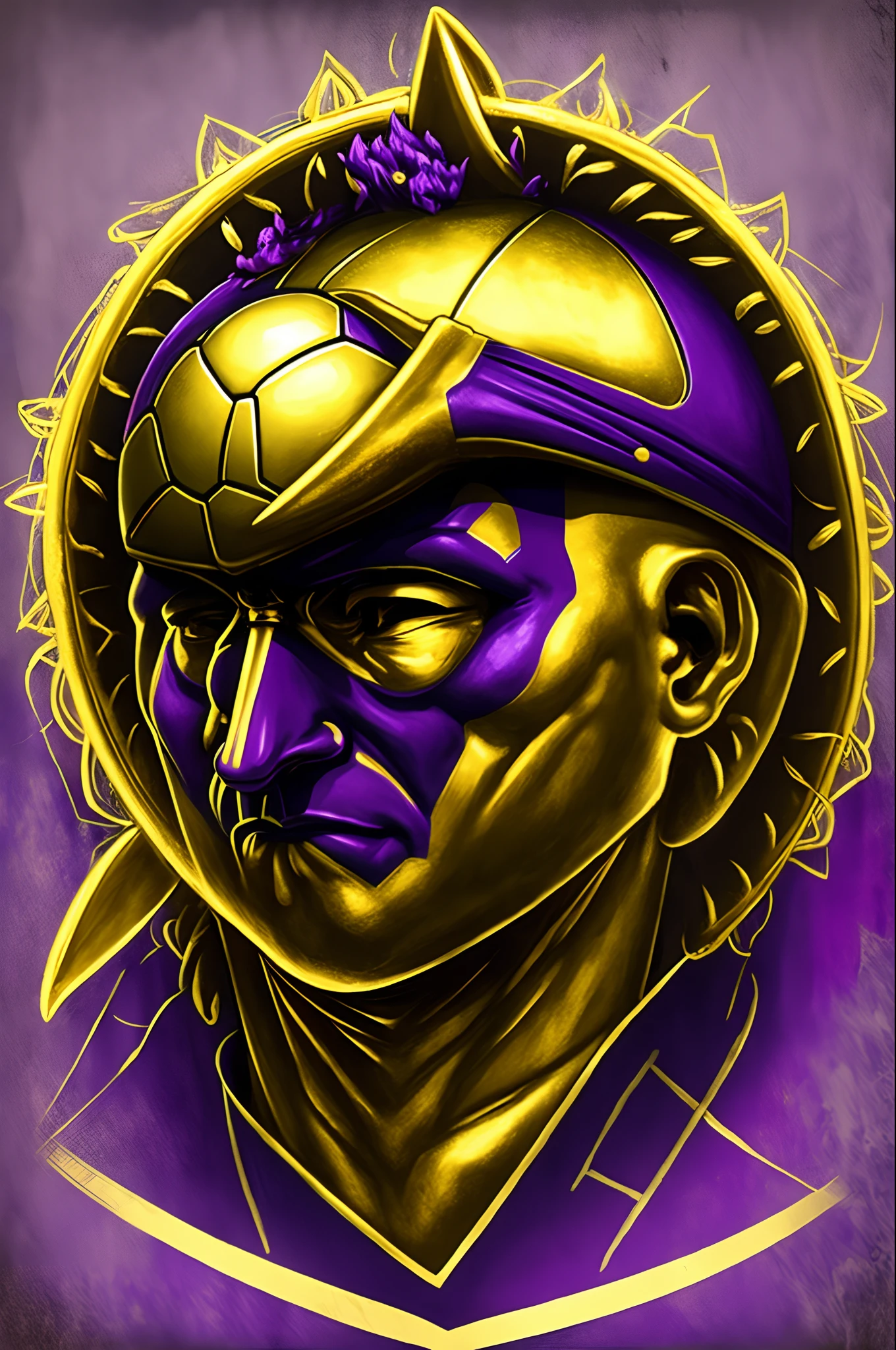 Dell-E, please generate logo concepts for "AlQabila FC," a youth-focused soccer club in Dubai, with a color scheme of gold, black, and purple. Incorporate elements that symbolize soccer, like a ball or goalposts, and ensure the design reflects the club's values and mission of youth development.