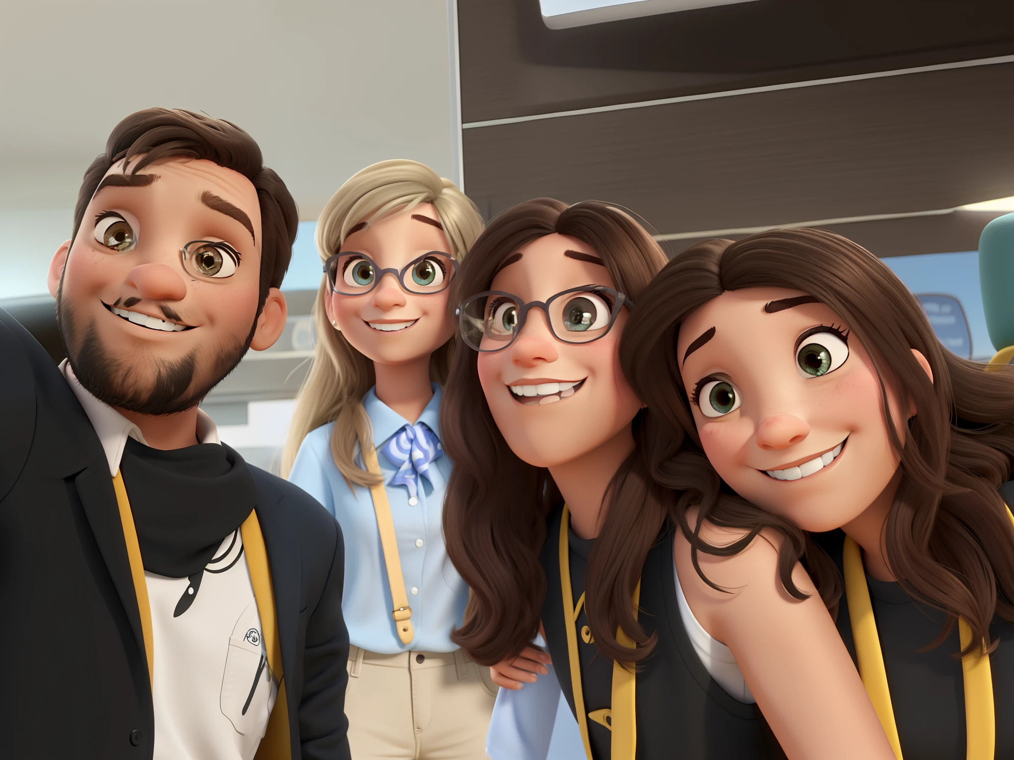 4 pessoas, estilo pixar, melhor qualidade