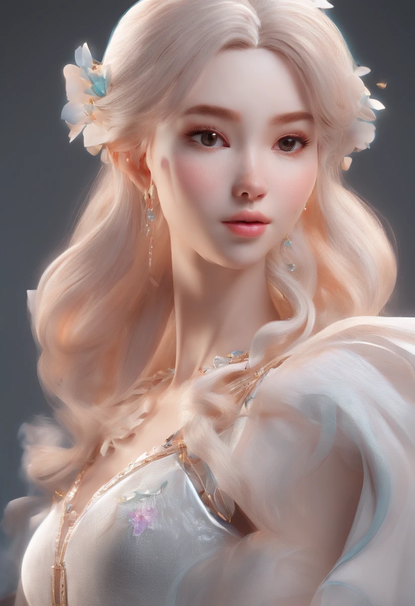 best quality, master part, fotorrealista, extremamente detalhado CG unidade 8k papel de parede, Chibi,1girl, Elsa,sozinho, cheio_corpo, sorrir, Olhando_em_visualizador, ao ar livre,