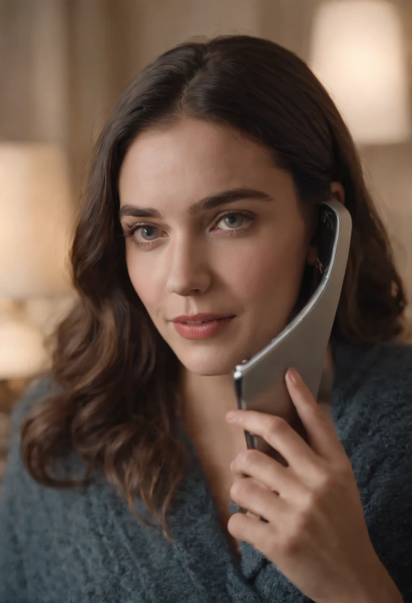 uma mulher surpresa olhando o celular