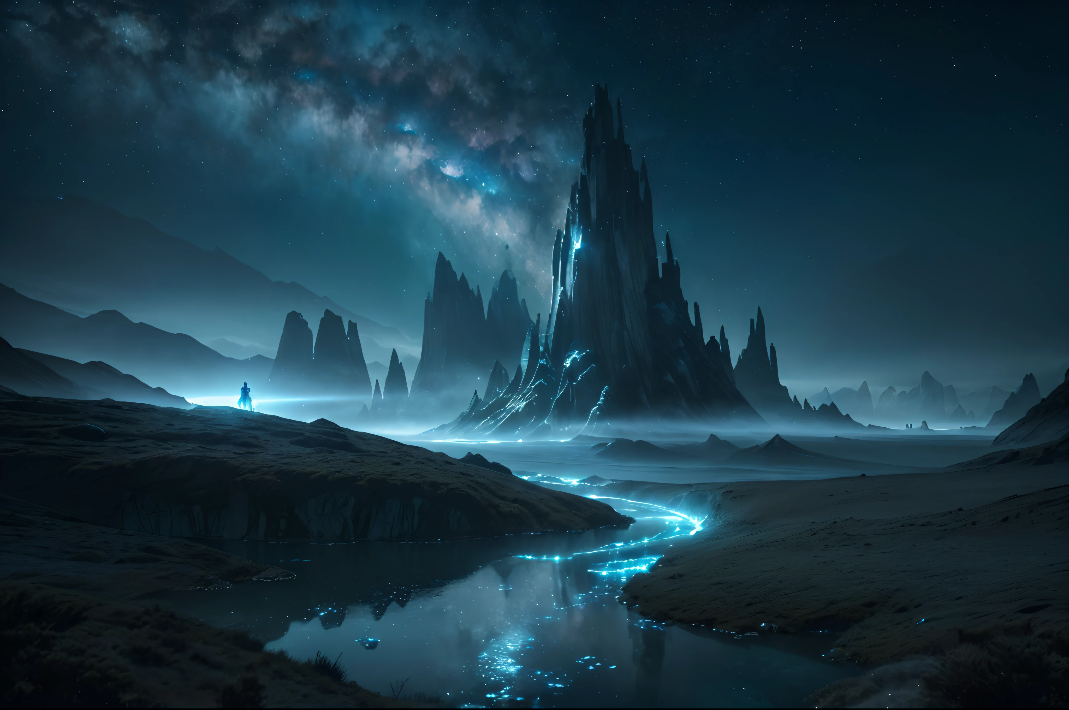 (master of stars,sci-fi fantasy landscape,magical,ethereal vibe,8K UHD,epic movie scene,volumetric light:1.2),(best quality,4K,8K,highres,masterpiece:1.2),ultra-detailed,(realistic,photorealistic,photo-realistic:1.37)