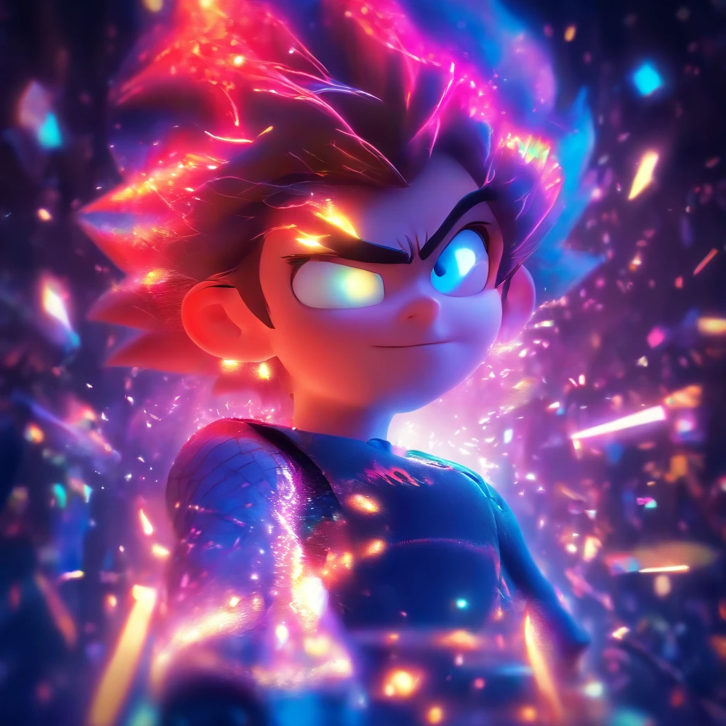 (Estilo Pixar),Modelo de quarto pequeno aconchegante, Modelo de personagem em miniatura, fonte de luz da direita para a esquerda, Rum lighting, fonte de luz da direita para a esquerda, (ISO distance vision), (de cima para baixo), Realistic proportions, Post-processing, ((perspectiva ortogonal)), Super Detalhe, Realistic, super realistic, photoreal render, Cor irridescent, Glitters