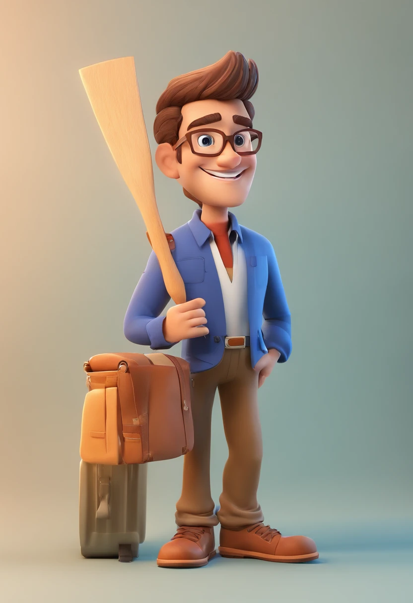 Smiling Man Illustration, sorriso insano, Homem de pele marrom com um sorriso gigante, happily smiling at the camera, sorriso atrevido, he's smiling, sorriso muito grande, Macho sorridente, foto de perfil headshot, rindo sorriso enorme, desenhando no estilo de Arte 3D, c4d, fundo de cor branco puro, estilo disney, estilo pixar render ilustracao Super Detalhe, 8k