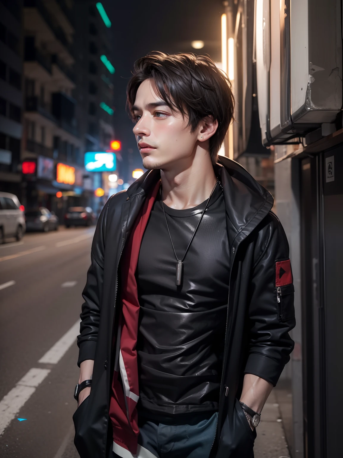 Change background cyberpunk handsome boy realistic face 8k ul