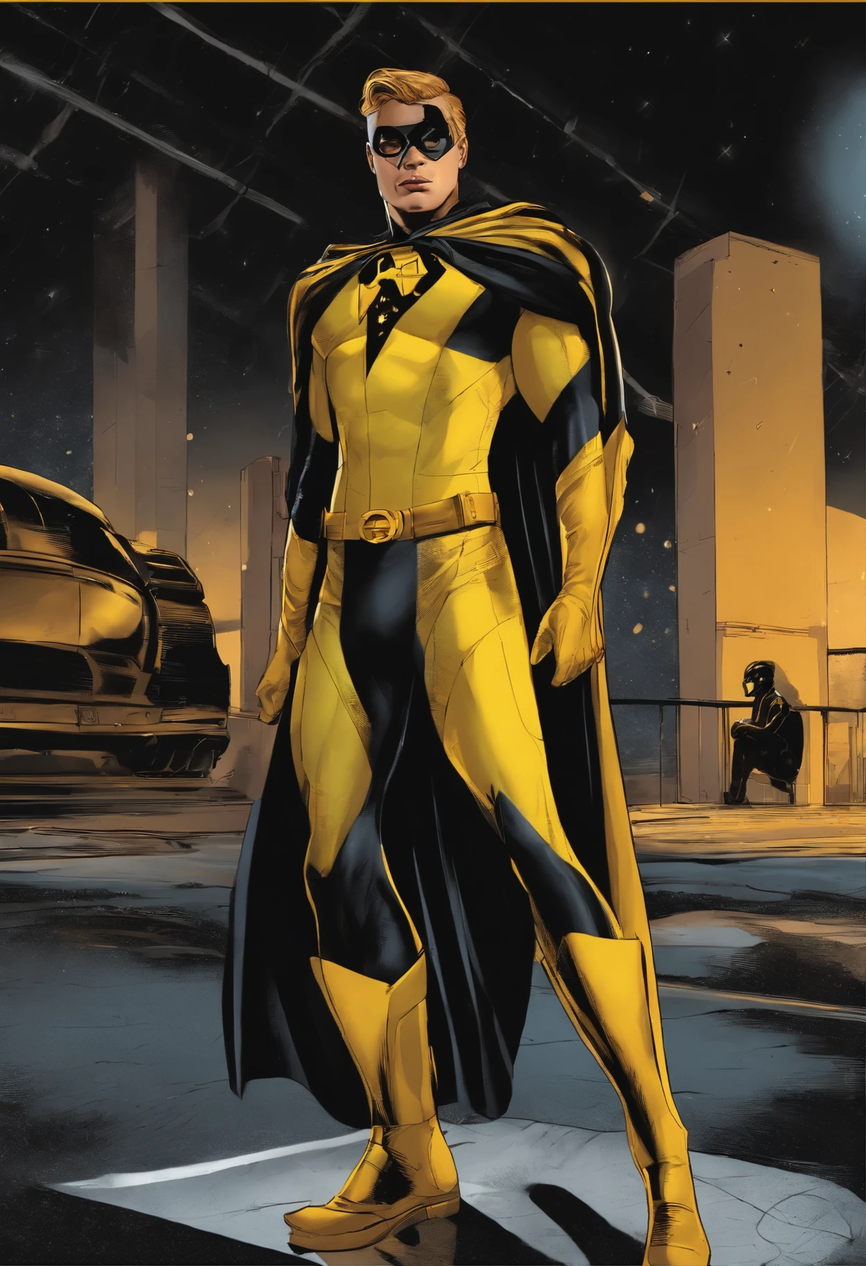 Atomic Geek, A superhero who dresses in black and yellow