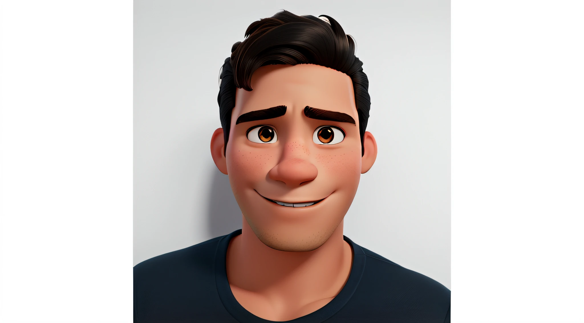 Um homem moreno, estilo Disney pixar, alta qualidade, melhor qualidade