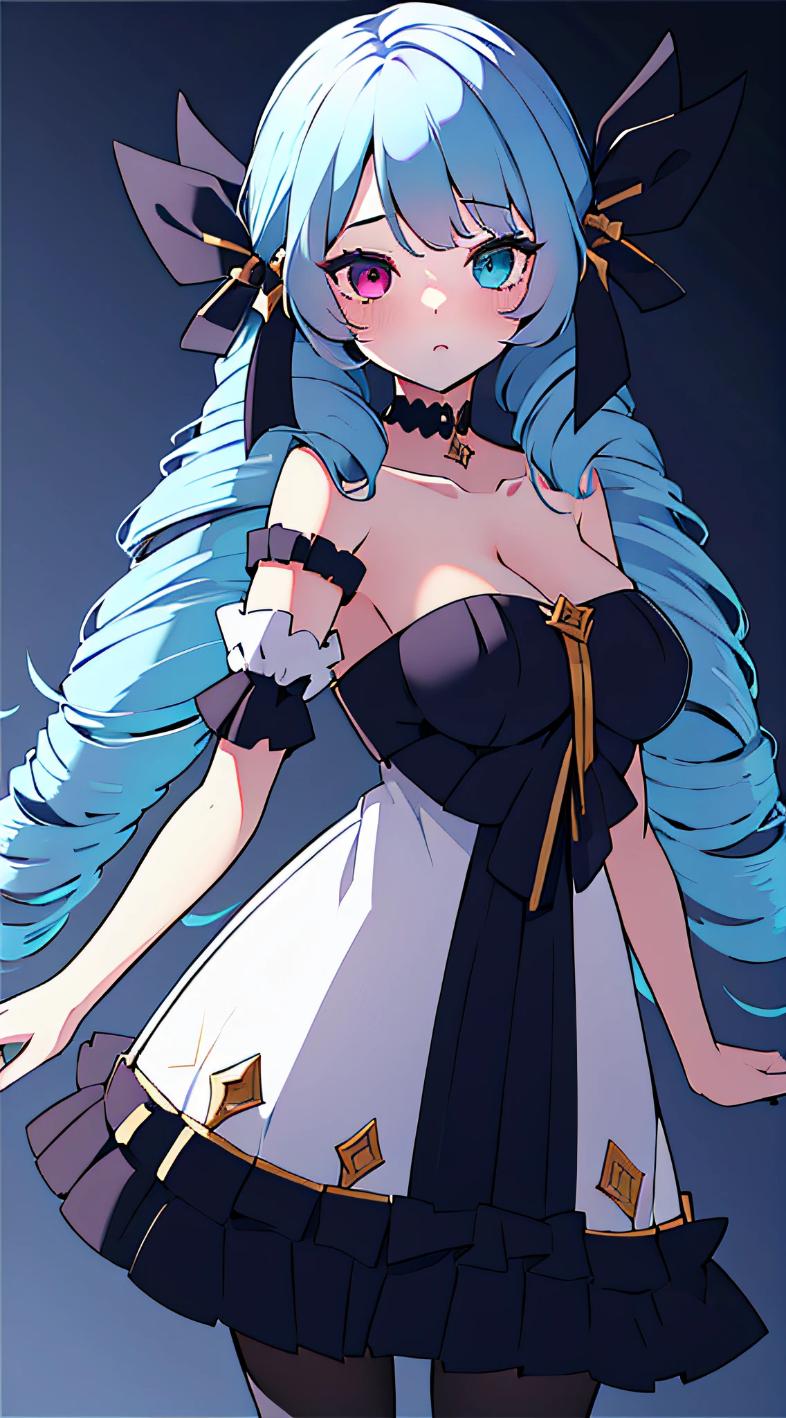 1girl, absurdres, high res, ultrasharp, 8K, masterpiece, looking at viewer , sexy outfit , blushing face , heterochromia