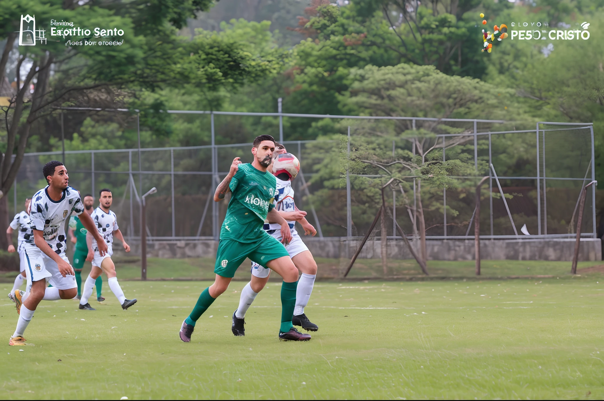 Several Men Playing Soccer Running After The Best Player