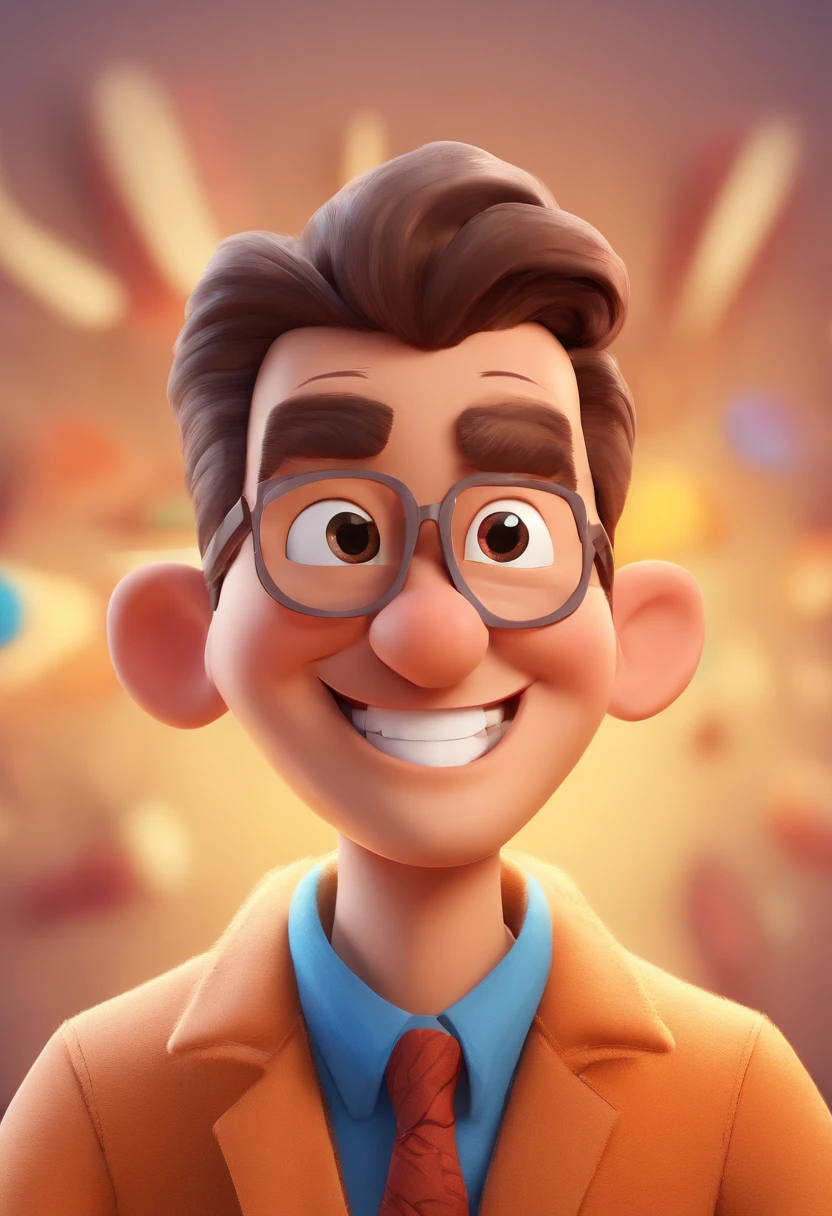 Smiling Man Illustration, sorriso insano, Homem de pele marrom com um sorriso gigante, happily smiling at the camera, sorriso atrevido, he's smiling, sorriso muito grande, Macho sorridente, foto de perfil headshot, rindo sorriso enorme, desenhando no estilo de Arte 3D, c4d, fundo de cor branco puro, estilo disney, estilo pixar render ilustracao Super Detalhe, 8k