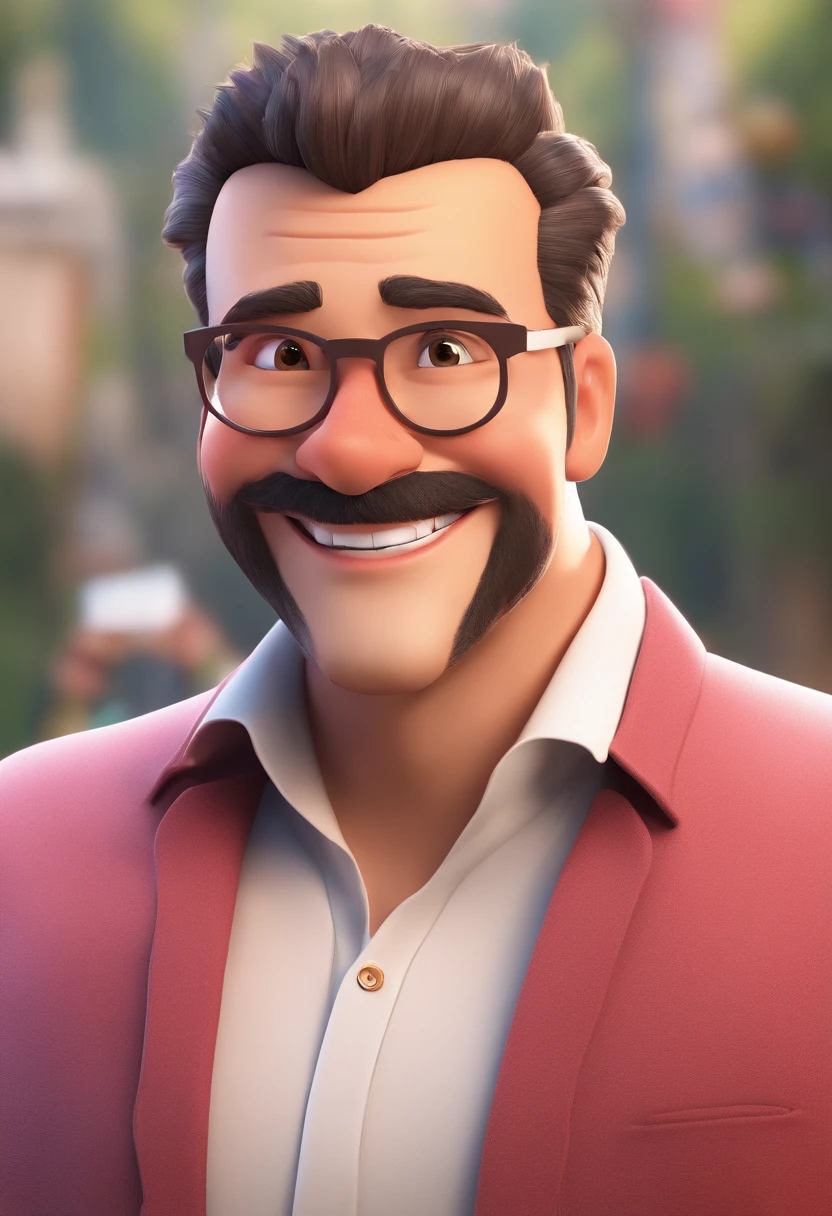 Smiling Man Illustration, sorriso insano, Homem de pele marrom com um sorriso gigante, happily smiling at the camera, sorriso atrevido, he's smiling, sorriso muito grande, Macho sorridente, foto de perfil headshot, rindo sorriso enorme, desenhando no estilo de Arte 3D, c4d, fundo de cor branco puro, estilo disney, estilo pixar render ilustracao Super Detalhe, 8k