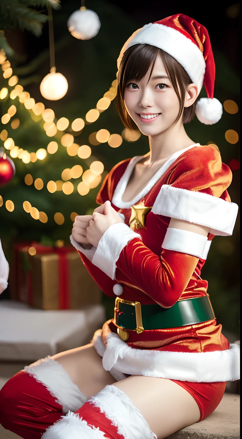 (((santa claus costume))),(((looking at viewer:1.5))),(((running))),(((view full body))),(((Photographing a girl from an angle))),ulzzang-6500-v1.1, (Raw photo:1.2), (Photo realistic:1.4), a beautiful detailed girl, extremely detailed eye and face, beautiful detailed eyes, ultra-detailed, High resolution, top-quality, masterpiece, highly detailed, 8k wallpaper, Wonderful, finely detail, top-quality, Light on the face,电影灯光,1girl in,(Christmas market in Stuttgart),Beautiful eyes,smile,Opening Mouth