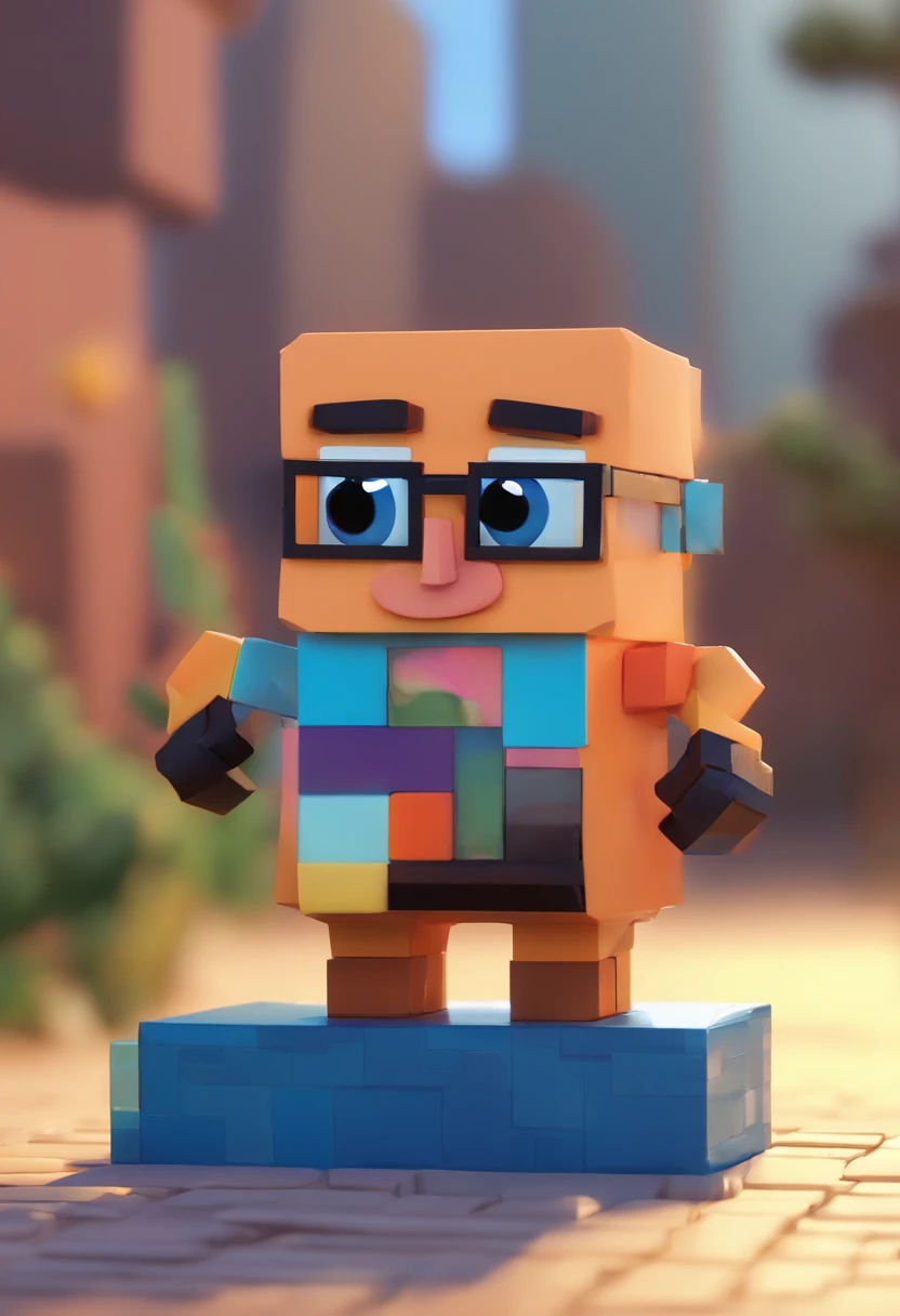 Cartoon character of a man with black glasses and a blue shirt, animation character, Caractere estilizado, animation style rendering, 3D estilizado, Arnold Maya render, 3 d render stylized, toon render keyshot, Personagem 3D, Personagem 3D, 3d rendering stylized, 3 d character render, personagem de desenho animado, Personagem de close up, Pose de personagem, (Estilo Pixar) (master part:1.2) (Bokeh) (best quality) (pele detalhada) (textura detalhada) (8k) (argila) (Cinematic lighting) (foco nítido