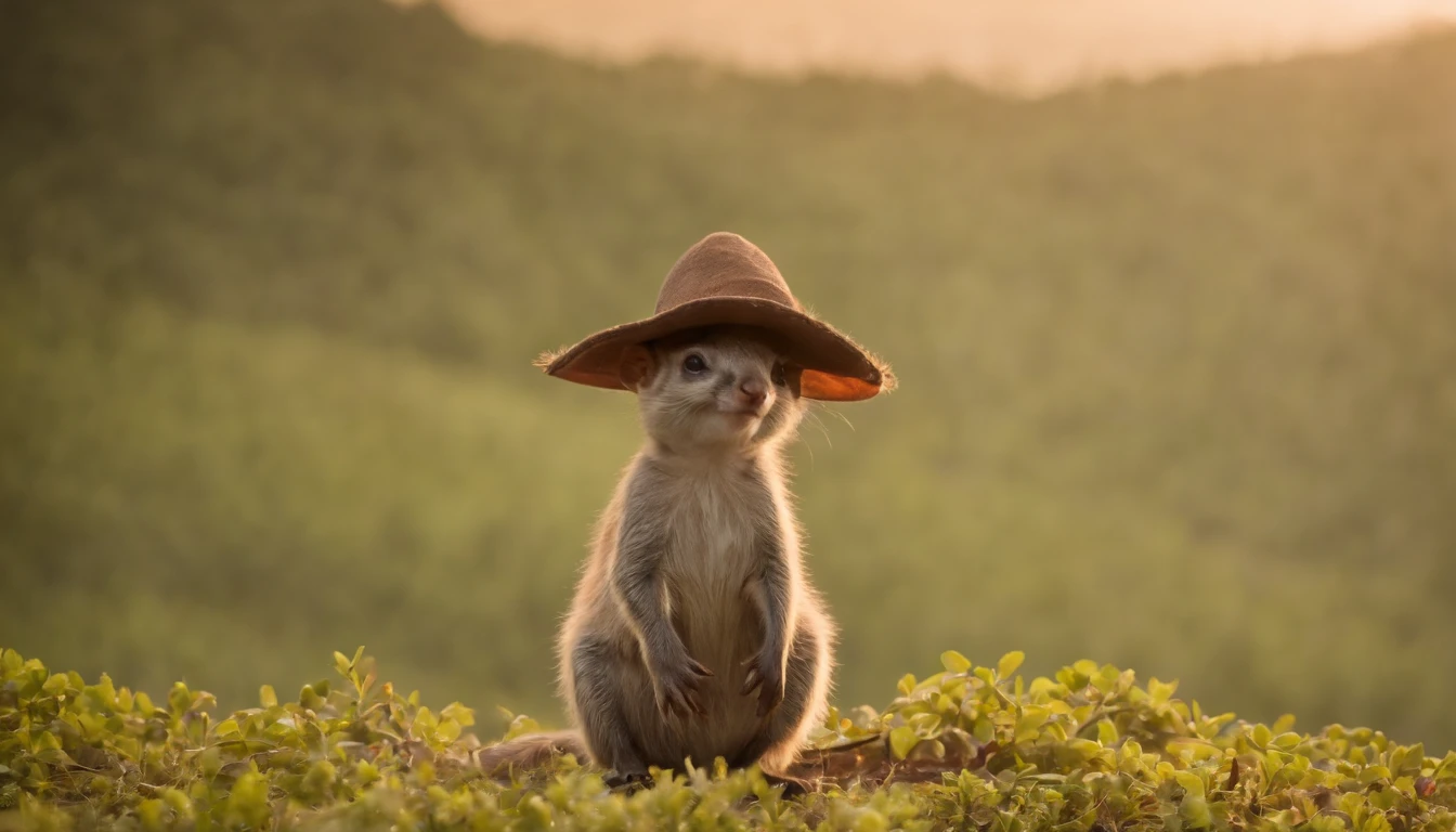 criei um inseto formiga fazendo maga na grama, magica, pequena, chapeu, varinha, magia