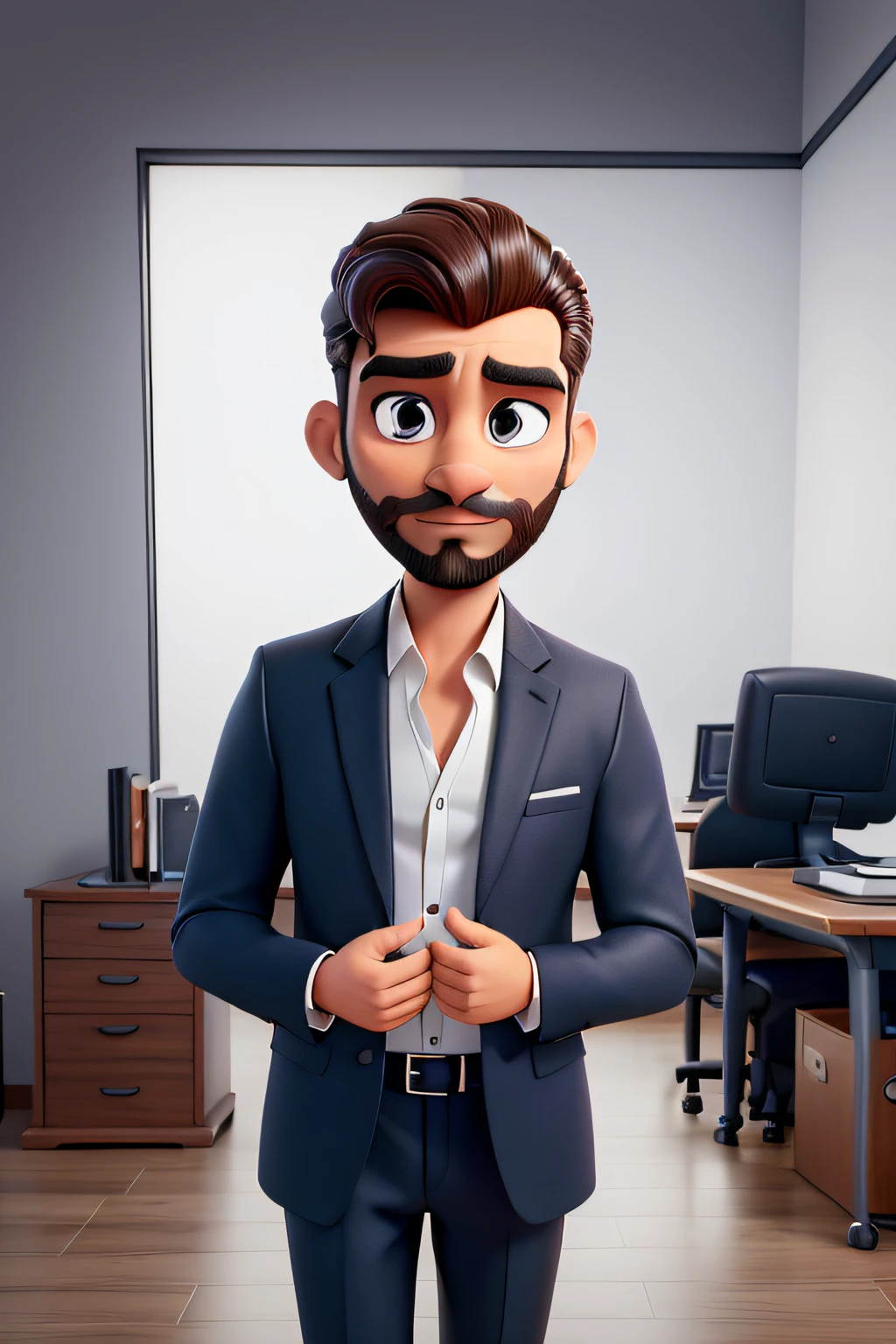 Bearded man in black suit adjusting shirt collar in an office, bonito e elegante, homem bonito, terno preto, De barba e bigode baixo, Cantor Maluma, Foto de um ensaio promocional, Directed by: Robbie Trevino, fazendo uma pose elegante, Retrato promocional, epic and elegant portrait, homem no terno preto, Macho bonito, De Barba, Fotos Promocionais, Ensaio Promocional, Retrato de um homem em um terno, masculino e bonito, terno preto, De barba e bigode baixo