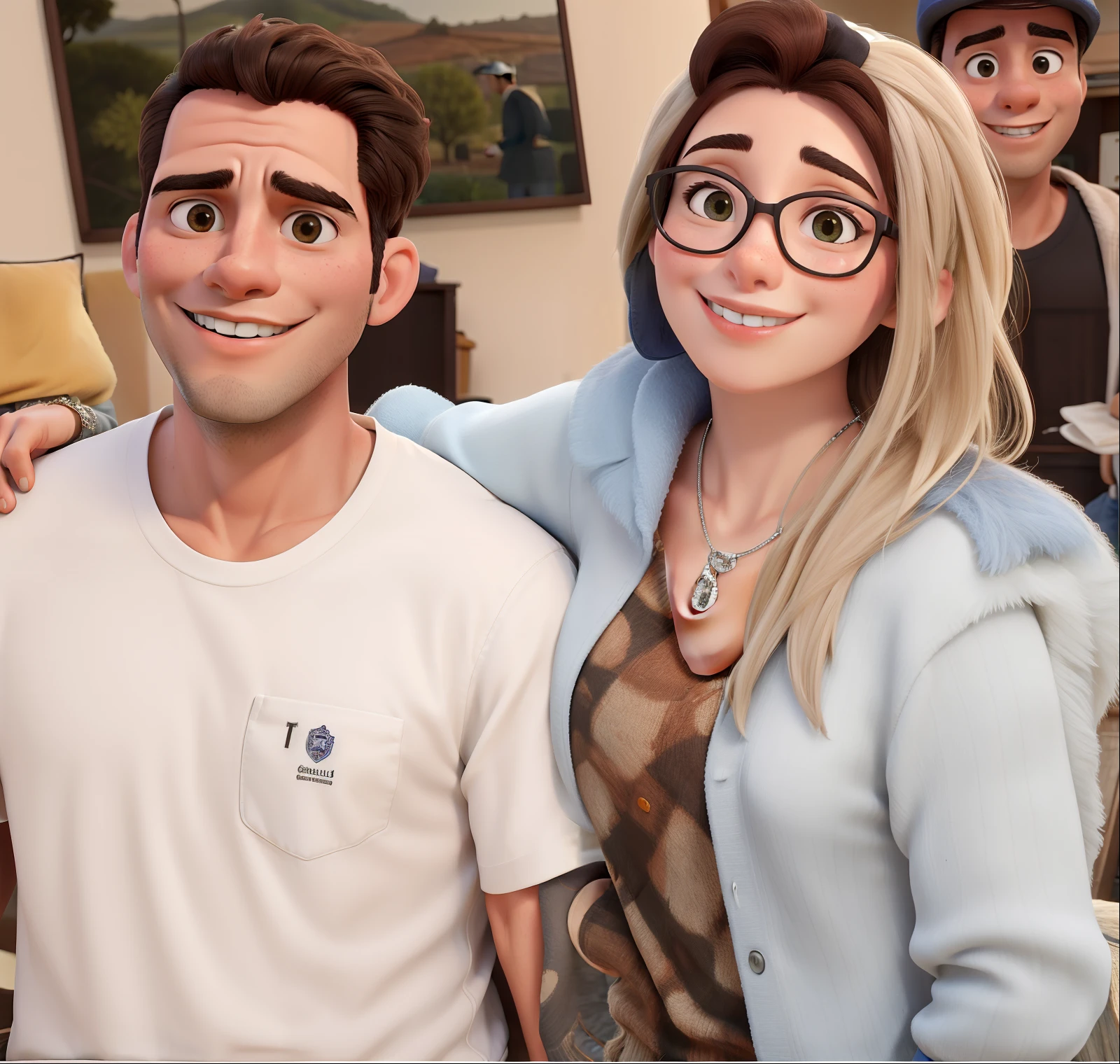 Casal com capacete de obras