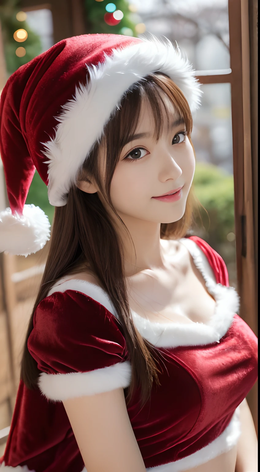 masutepiece, Best Quality, Illustration, Ultra-detailed, finely detail, hight resolution, 8K Wallpaper, Perfect dynamic composition, Beautiful detailed eyes , Christmas, Sexy face,Face feeling ecstasy,Face at the peak of sexual arousal,face of a woman feeling ,beauty legs,santa costume,heel,full body Esbian