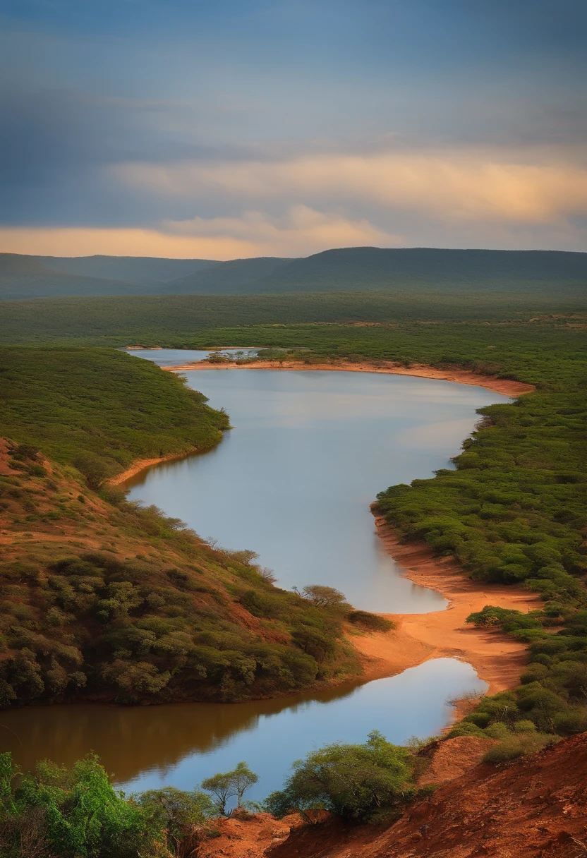 uma barragem em africa em desenho