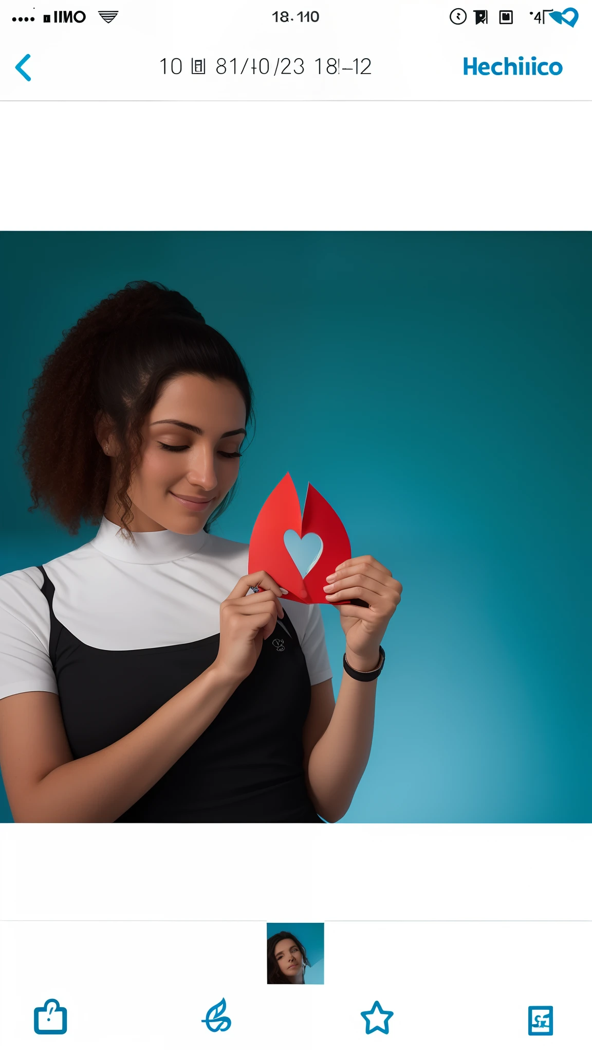 A close-up of a person holding a paper heart in front of a blue background, Ella tiene poderes de fuego, photo session, La magia roja la rodea, sobre un fondo oscuro, Foto de perfil de la foto de cabeza, sosteniendo una pieza de madera en llamas, sosteniendo un candelabro, product introduction photo, Foto oficial del producto, sosteniendo salsa picante, Hechizo de lanzamiento de fuego, Imagen de perfil, Toma de retrato, prendido fuego