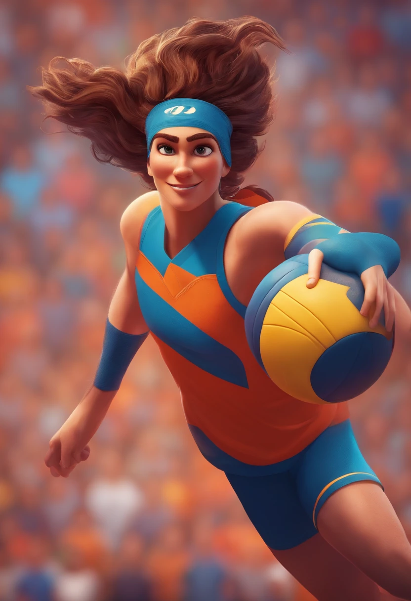 personagem estilo pixar jogador de volei