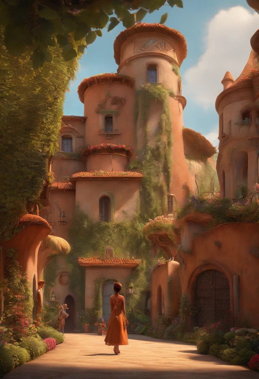 A Dream Architect Inspired by Pixar Animation, de perto. Facial expressions are captivating, com um toque de irrealidade.