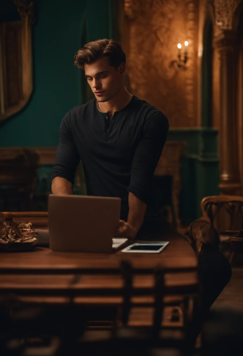 Homem de 27 anos, foto no espelho da academia com celular, personagem da Disney