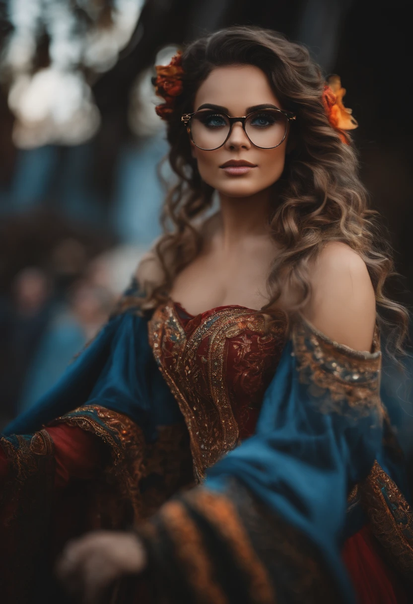 mulher com cabelos pretor, olhos pretos, usando oculos , personagem da Disney