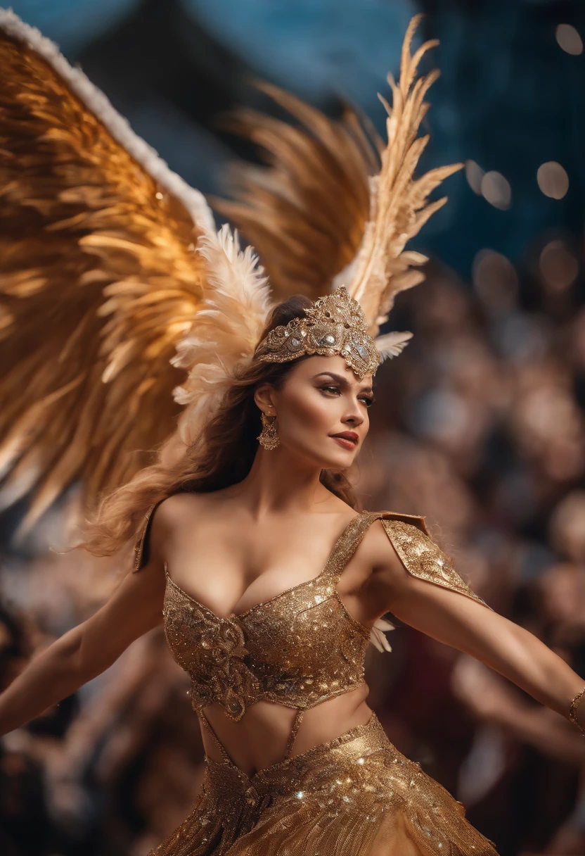 Intense dance performance by an angelic diva on stage, vibrant colors, dynamic lighting, detailed costume and wings, digital painting, UHD resolution, photodromm, erotic, large breasts, hyperrealistic art, extremely high-resolution details, photographic, realism pushed to extreme, fine texture, incredibly lifelike, Negative prompt, bad-hands-5 easynegative, easynegative ng_deepnegative_v1_75t negative_hand-neg FastNegativeEmbedding, watermark, text, logo Steps: 20, RNG: NV, VAE: vae-ft-mse-840000-ema-pruned.ckpt, Size: 640x960, Seed: 1180639123, Model: realcartoon3d_v9, Version: v1.6.0, Sampler: Euler a, VAE hash: 235745af8d, CFG scale: 7, Clip skip: 2, Mask blur: 4, Pad conds: True, Model hash: f228f2a8a2, "more details: 3b8aa1d351ef", Denoising strength: 0.4