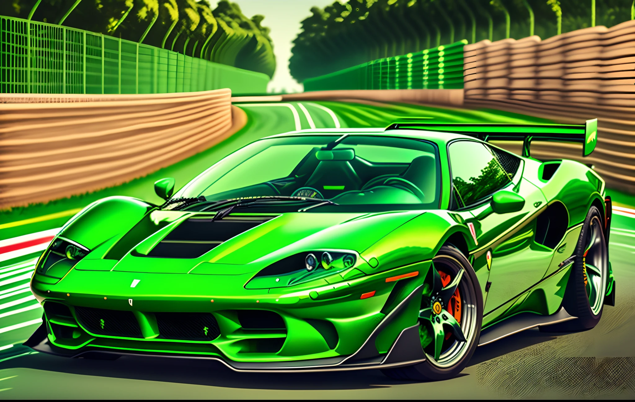 Green Ferrari --auto --s2