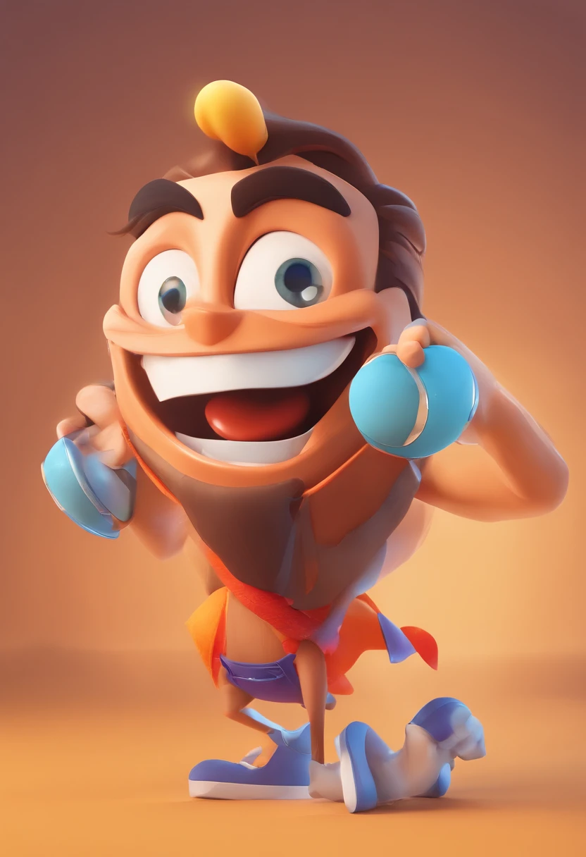 Smiling Man Illustration, sorriso insano, Homem de pele marrom com um sorriso gigante, happily smiling at the camera, sorriso atrevido, he's smiling, sorriso muito grande, Macho sorridente, foto de perfil headshot, rindo sorriso enorme, desenhando no estilo de Arte 3D, c4d, fundo de cor branco puro, estilo disney, estilo pixar render ilustracao Super Detalhe, 8k