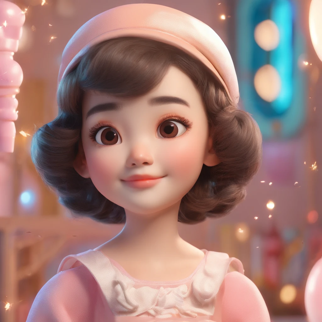 A super cute girl IP by Pop Mart, bright eyes, cherub, little white dress, clay, models, a blind box toy, glossy and delicate, clean background, good gloss, 3D rendering of(best quality,4k,8k,highres,masterpiece:1.2), ultra-detailed, (realistic,photorealistic,photo-realistic:1.37), portraits, vivid colors, soft pastel tones, natural lighting