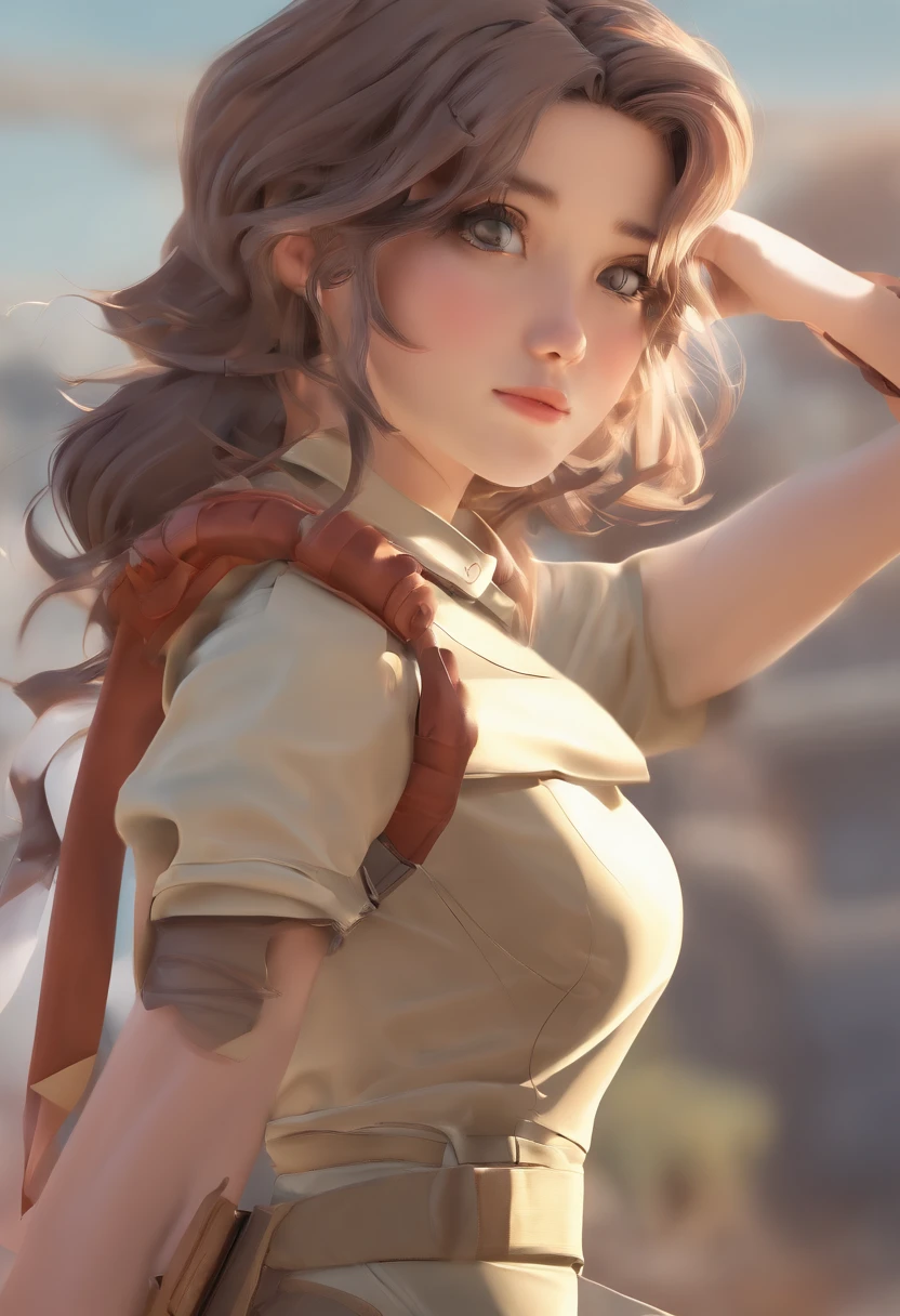 Imagem da capa do filme,como uma pessoa real,Vestido Educado,Imagem de capa do War War Fighter Action),(Movie Reference Foundation : 1.8 ),Realistic,White Air Force General Uniform,(Realistic face resolution),Cinematic poses,adulto,magro,pequeno,1 Mulher com cabelo loiro escuro,serious face,science fiction,scientific fiction,personagens diferentes