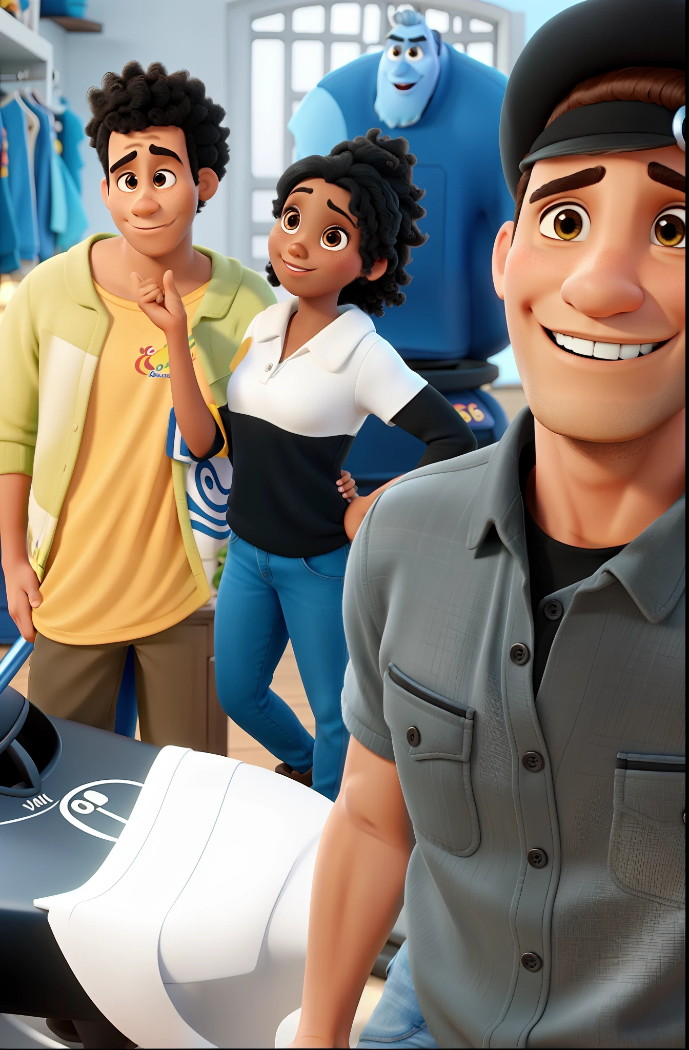 amigos ,todos negros,estilo Disney Pixar melhor qualidade