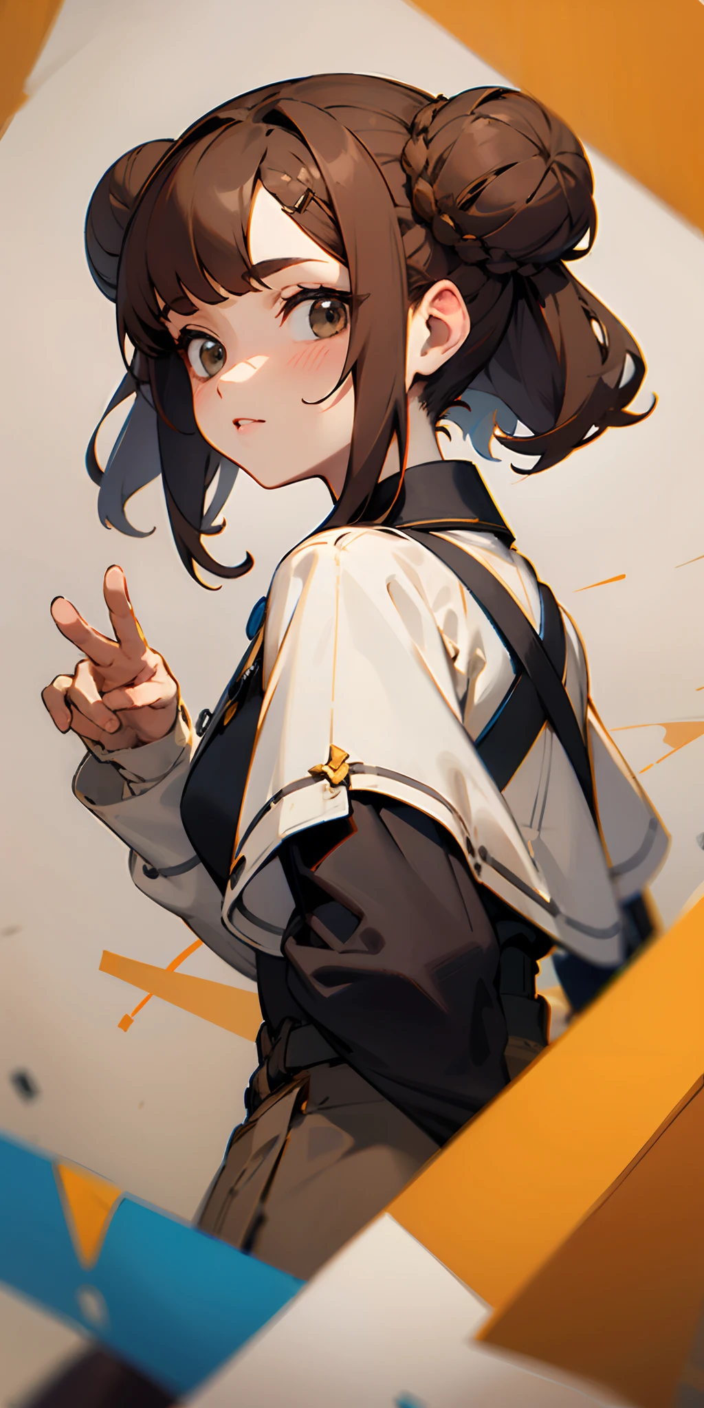 Brown Hair Peace Bun