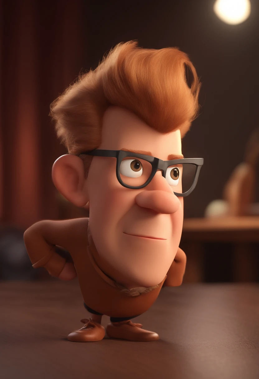 Personagem dos desenhos animados de um homem careca, gordinho, sem barba e de rosto liso e redondo, animation character, Caractere estilizado, animation style rendering, 3D estilizado, Arnold Maya render, 3 d render stylized, toon render keyshot, Personagem 3D, Personagem 3D, 3d rendering stylized, 3 d character render, personagem de desenho animado, Personagem de close up, Pose de personagem, (Estilo Pixar) (master part:1.2) (Bokeh) (best quality) (pele detalhada) (textura detalhada) (8k) (argila) (Cinematic lighting) (foco nítido