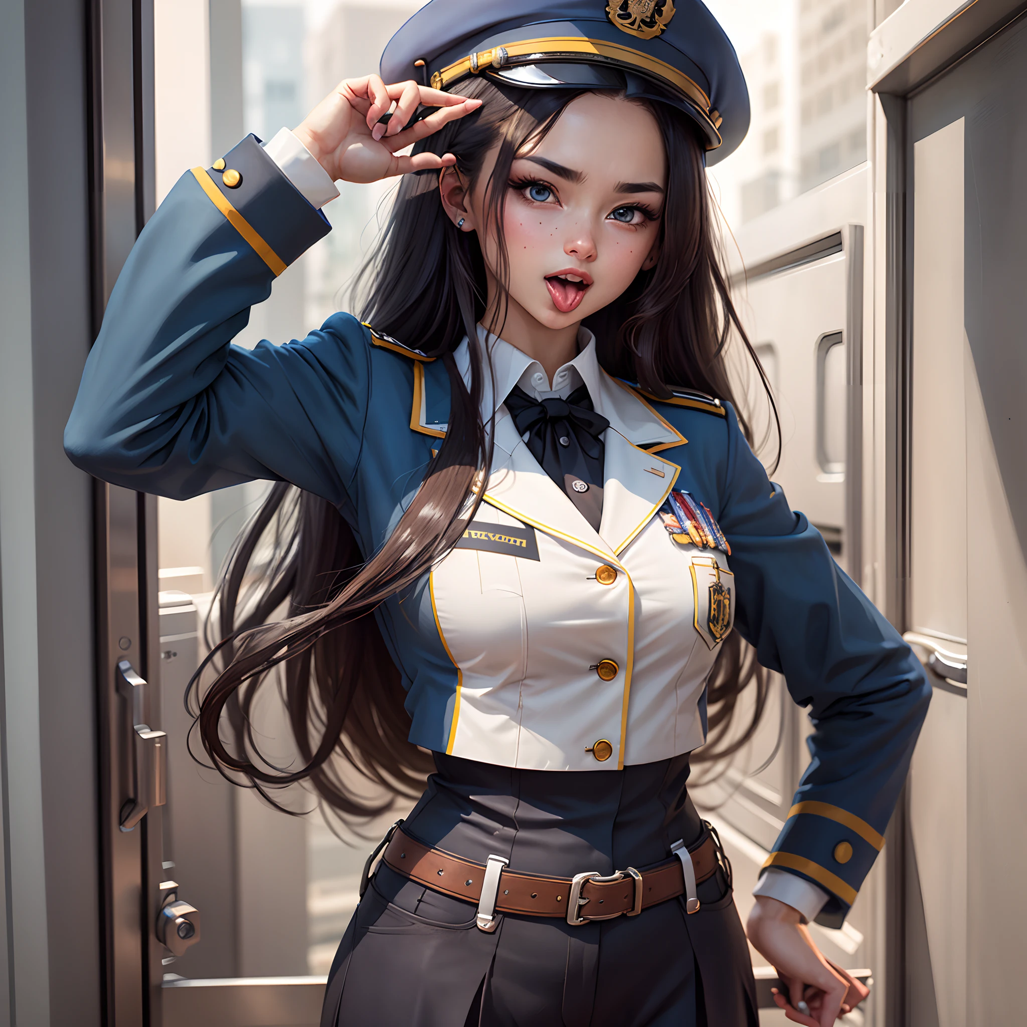 Uniform, Tongue, Piece, Long Hair