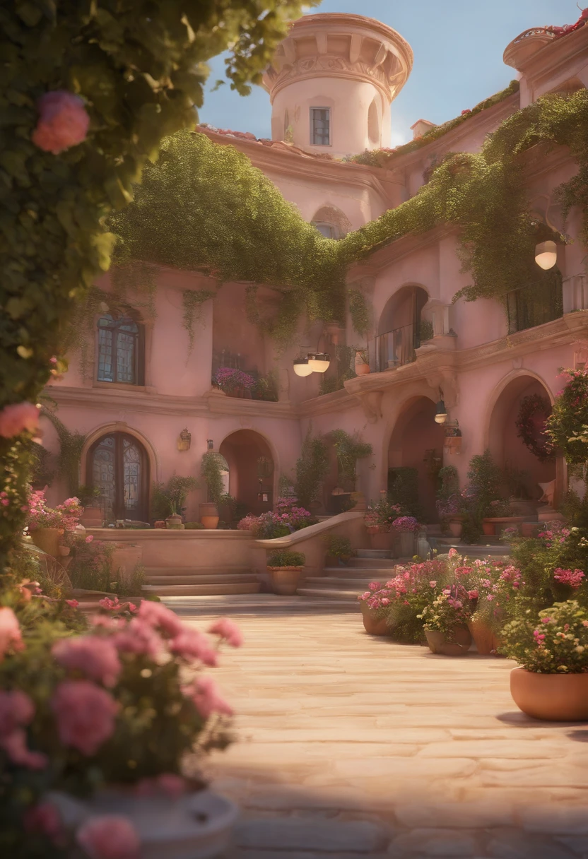 "(best quality,ultra-detalhado,Realistic:1.37),3D rendering,design de personagens,cabelos curtos e cacheados escuros,belos olhos detalhados,Wearing light pink glasses,Estilo Pixar,morena mulher, nutricionista estudando em uma cozinha da Disney,atmosfera animada,vivid colors,luzes de palco,expression joyful"