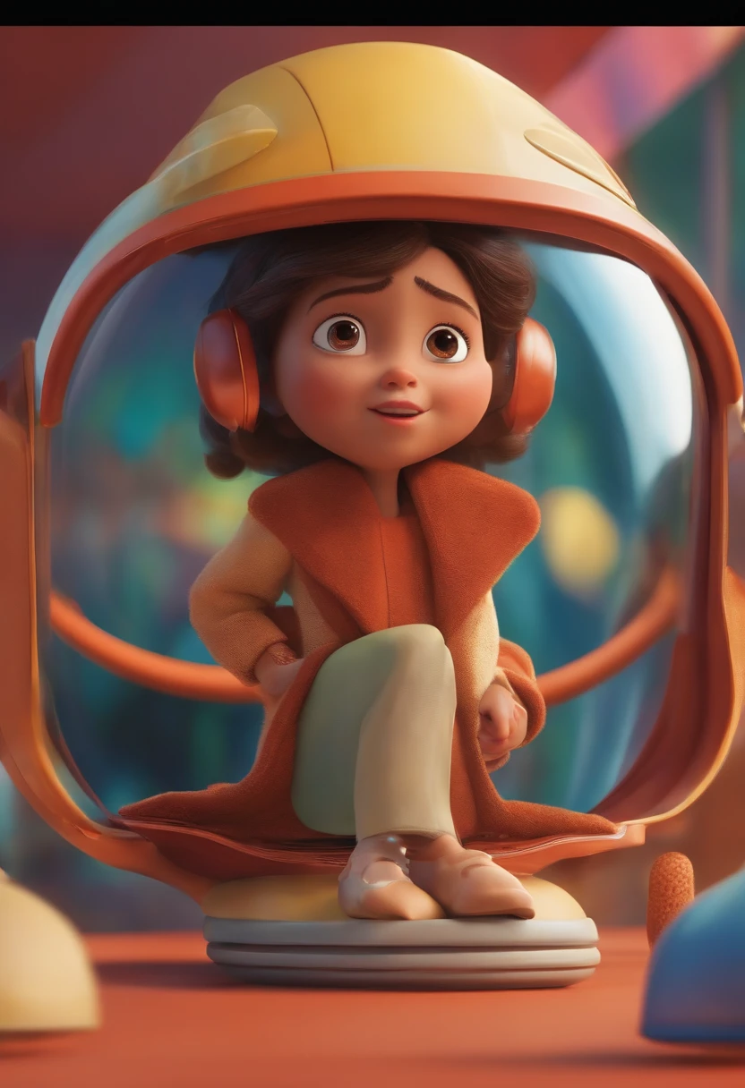 Um arquiteto de sonhos futurista, mas realista, inspired by Pixar animation, de perto. The character takes center stage with captivating facial expressions, oferecendo um toque de irrealidade.