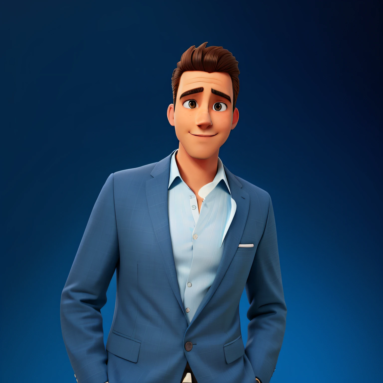 A man in a blue suit
