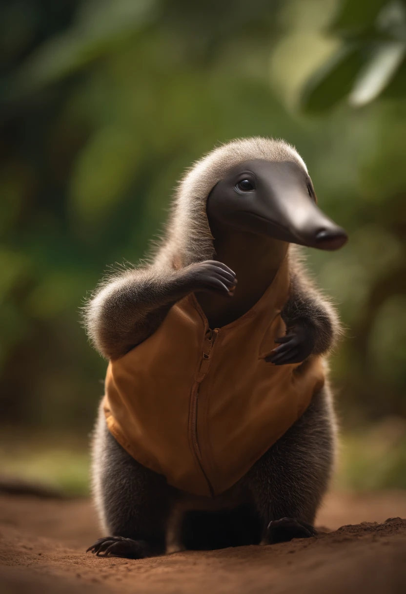 Child anteater opening its arms,no modelo pixar