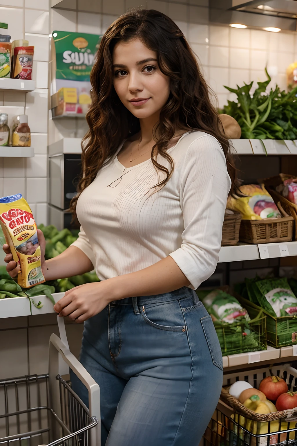 Create a character named Lucy , inspired by the characteristics of Magalu. Lucia is a woman with long, curly hair, Caring and devoted mother, bem como uma esposa amorosa. She is passionate about saving money on grocery shopping and always looks for the best deals to ensure her family has everything they need.