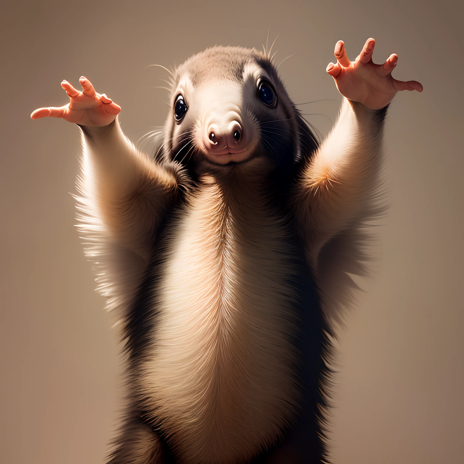 anteater opening its arms super cute