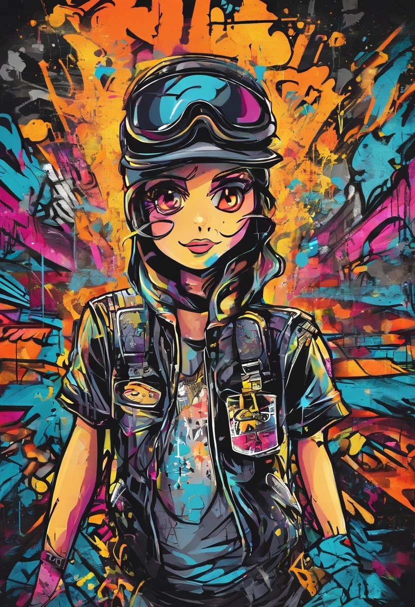 prompt: Graffiti, Radfahrer , Full picture, High Resolution High Contrast