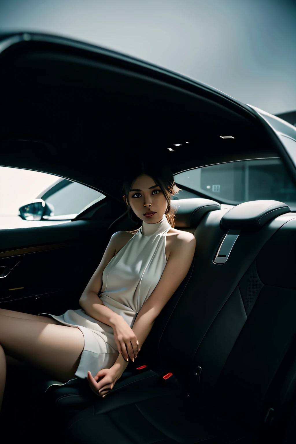 1 girl on aston martin car