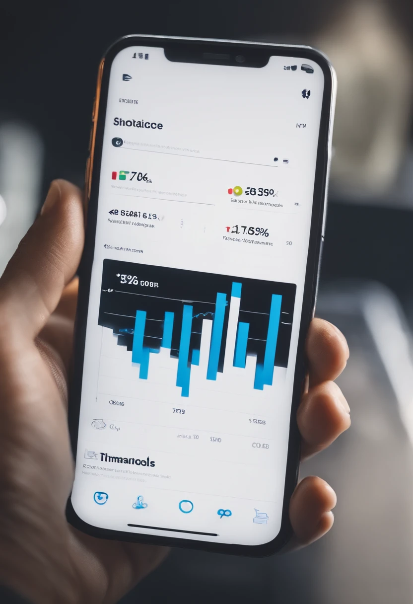 A close-up photograph of a person holding a smartphone with a screen full of performance graphs on social media, Highlighting Key Metrics.