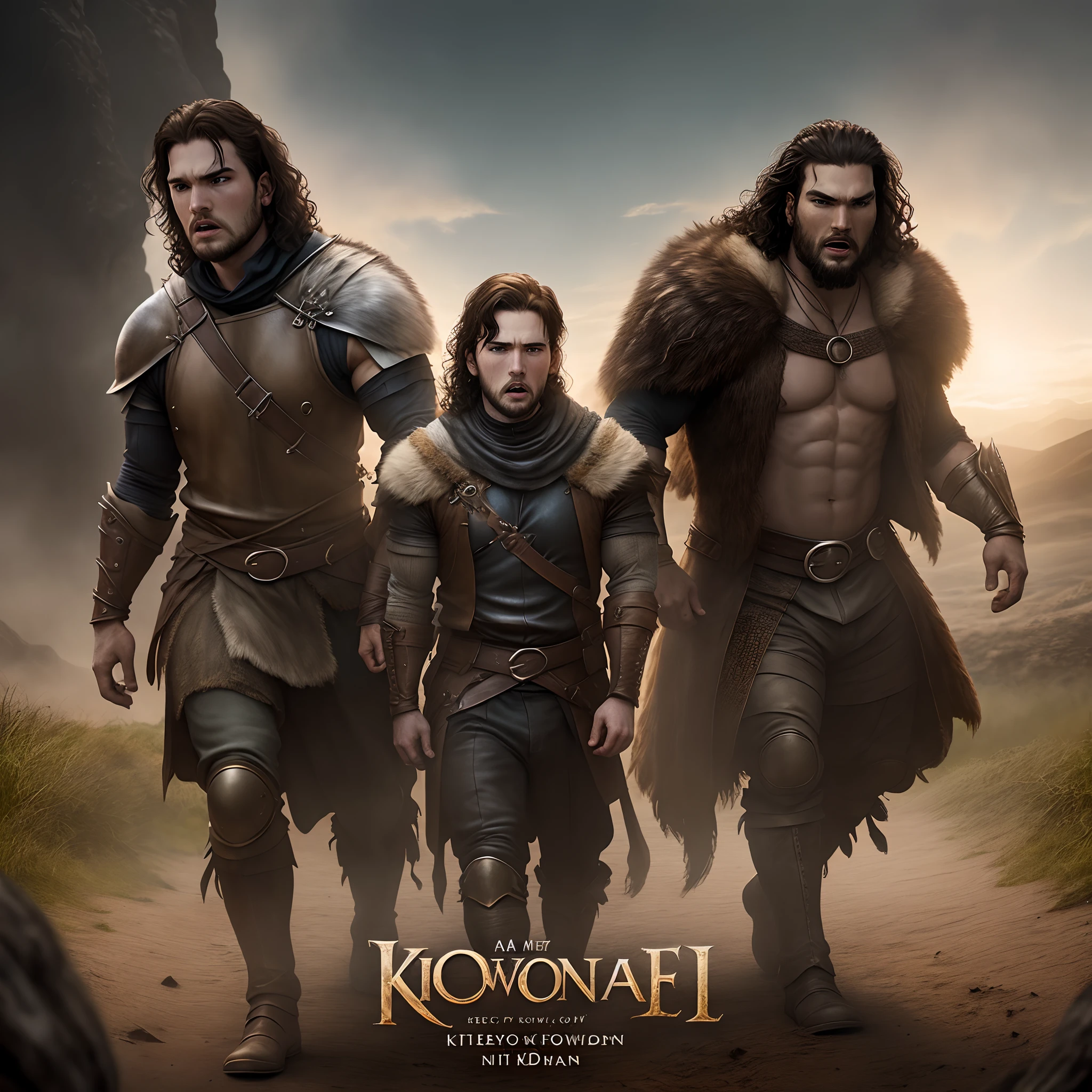 A beowulf movie key art with kit Harrington, nicole kidman, jason mamoa , michael caine and chris evans