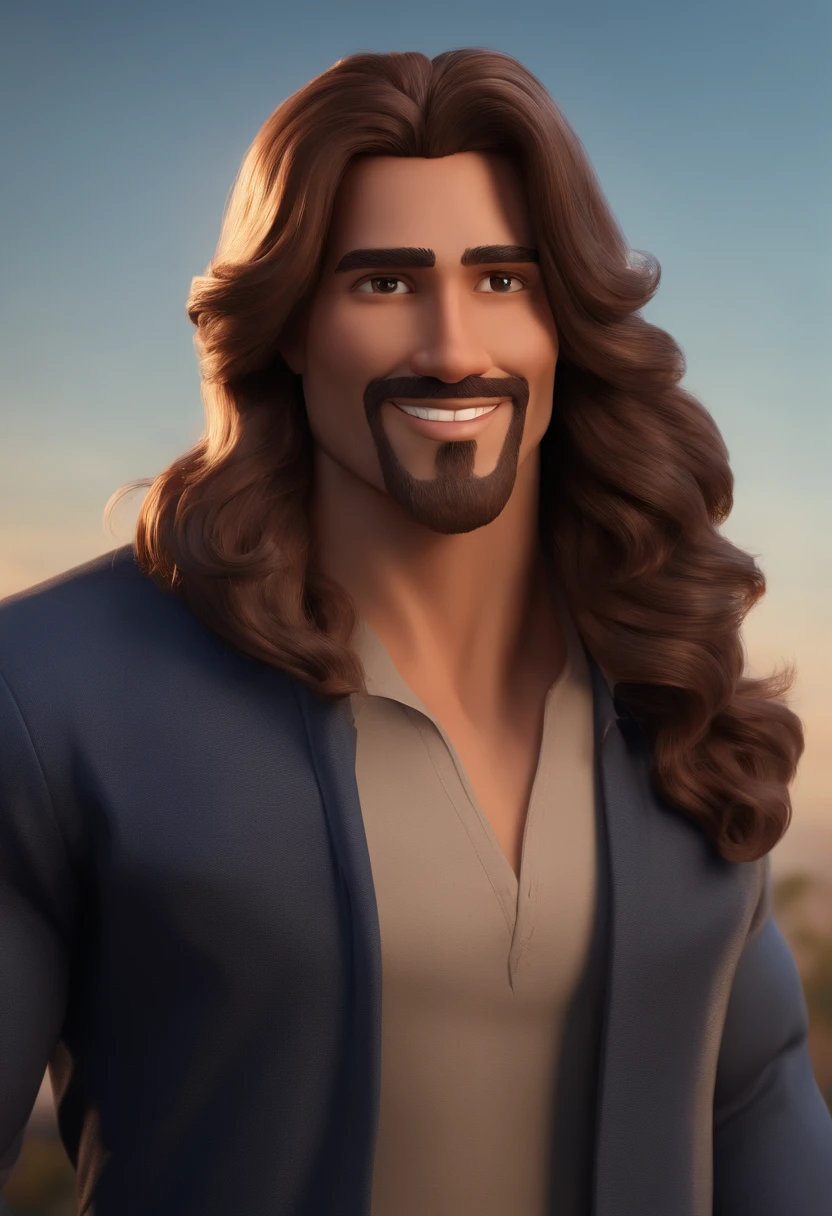personagem dos desenhos animados de um homem, branco, de cabelos castanhos, um sorriso grande, wearing a lanyard around his neck written Danilo Despachante, usando uma camisa azul marinho escrito Agiliza Despachante, animation character, Caractere estilizado, animation style rendering, 3D estilizado, Arnold Maya render, 3 d render stylized, toon render keyshot, Personagem 3D, Personagem 3D, 3d rendering stylized, 3 d character render, personagem de desenho animado, Personagem de close up, Pose de personagem, (Estilo Pixar) (master part:1.2) (Bokeh) (best quality) (pele detalhada) (textura detalhada) (8k) (argila) (Cinematic lighting) (foco nítido
