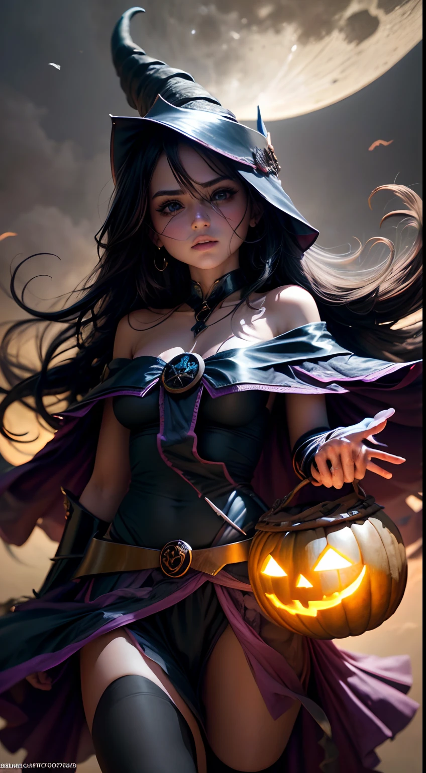 (La mejor calidad,4k,8k,Altas Resoluciones,Obra maestra:1.2),Ultra detallado,(realista,fotorrealista,fotorrealista:1.37), retrato, hechicera, Luz de la luna, calabaza, Resplandor espeluznante, espeluznante, atmospheric, encantador, Oscuro y encantador, Hora dorada, halloween, mistic, magica, bruja, witchcraft, Fascinante, ethereal, Mystical fog, Misterioso, Obsesionante, Grim figures, Bosque encantador, Hechicero, Moonbeam, Mystical aura, ojos hechizantes, cautivador, de otro mundo, witchcraft, cielo iluminado por la luna, Noche encantada, Guarida de la hechicera, Calabaza embrujada, Silueta iluminada por la luna, mystical powers, Mysterious atmosphere, lanzador de hechizos, Magia a la luz de la luna, inquietantemente hermosa, Encantamiento en el aire, Ethereal Beauty.