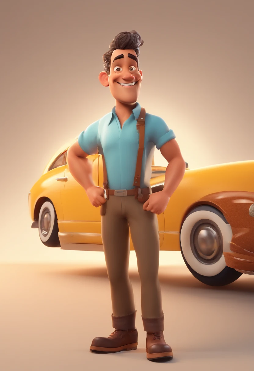 Smiling Man Illustration, sorriso insano, Homem de pele marrom com um sorriso gigante, happily smiling at the camera, sorriso atrevido, he's smiling, sorriso muito grande, Macho sorridente, foto de perfil headshot, rindo sorriso enorme, desenhando no estilo de Arte 3D, c4d, fundo de cor branco puro, estilo disney, estilo pixar render ilustracao Super Detalhe, 8k