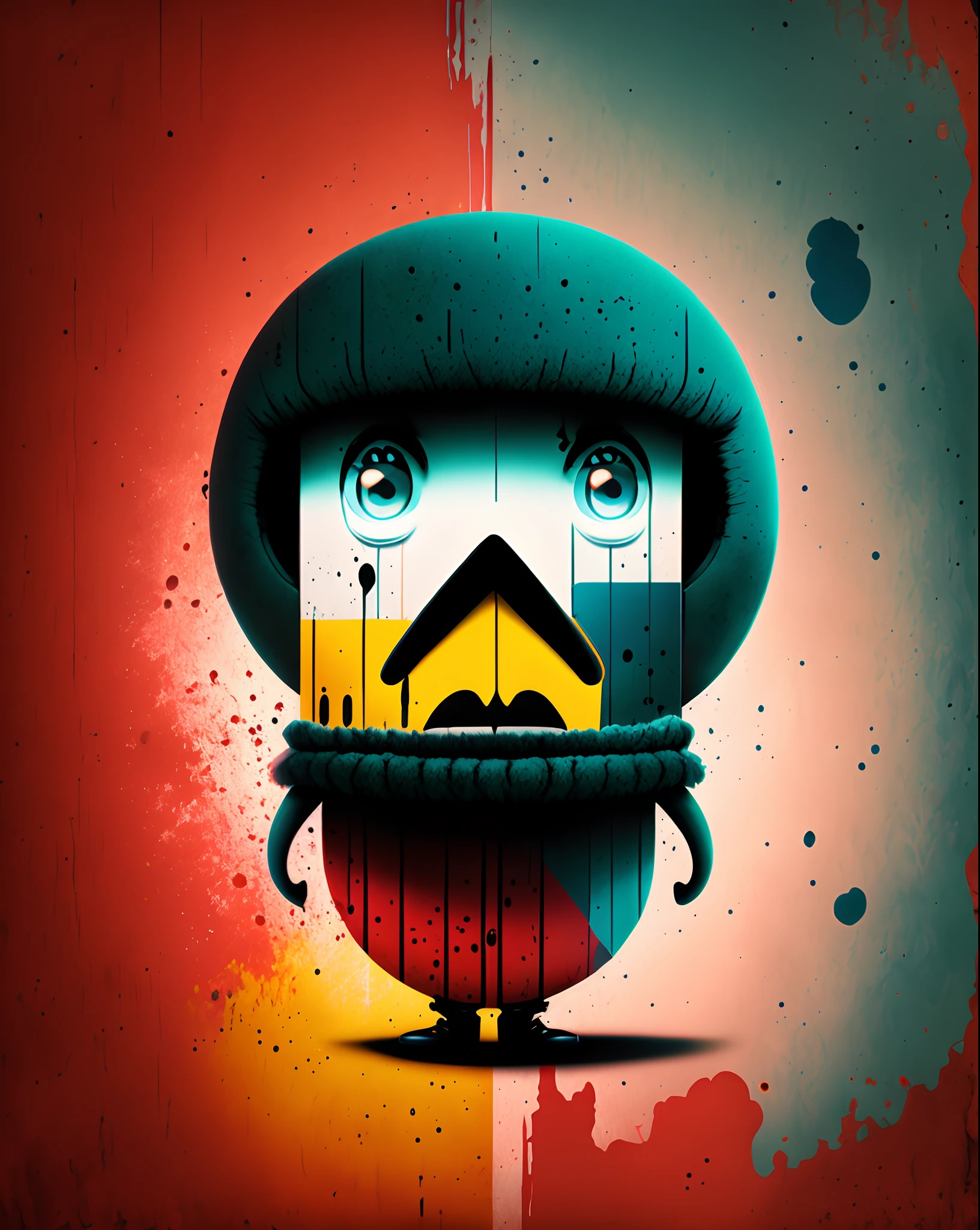 Affiche film style Pixar avec un berger australien noir tricolore